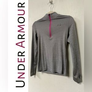 Under Armour Semi Fitted Heat Gear 1/4 Zip Athletic Pullover Top -Youth M-